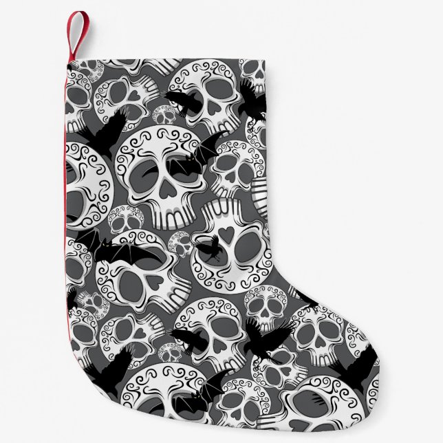 Petite Chaussette De Noël Calaveras décoratives Halloween (Devant)
