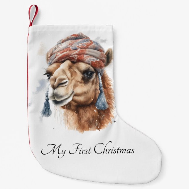 Petite Chaussette De Noël Camel de Noël, personnalisable (Devant)