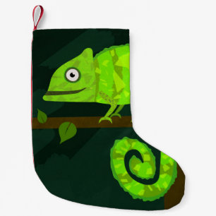 Petite Chaussette De Noël Caméléon vert mignon