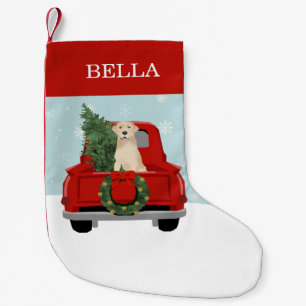 Petite Chaussette De Noël Camion de Noël rouge du Labrador