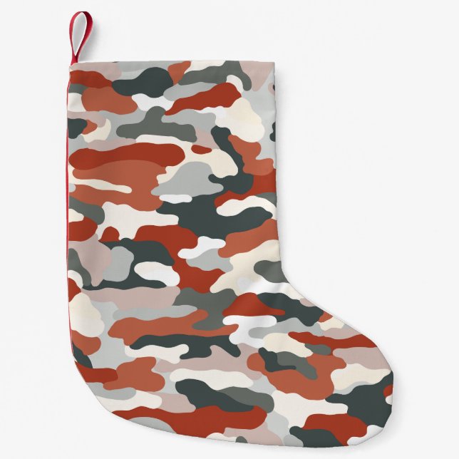 Petite Chaussette De Noël Camouflage d'automne (Devant)