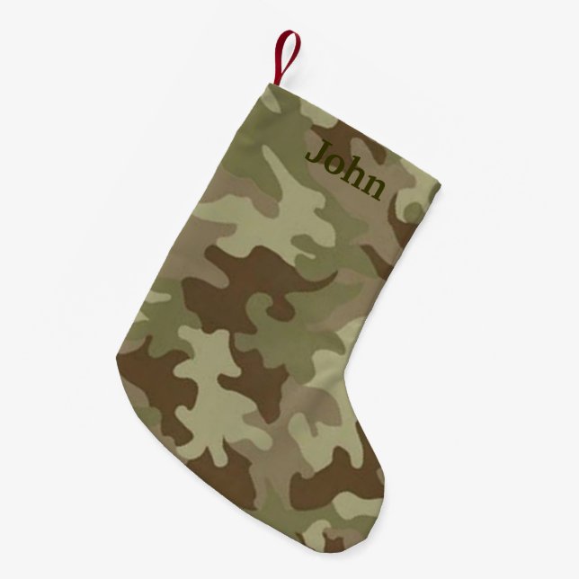 Petite Chaussette De Noël Camouflage de Noël personnalisé Stockage (Devant (Accrochage))