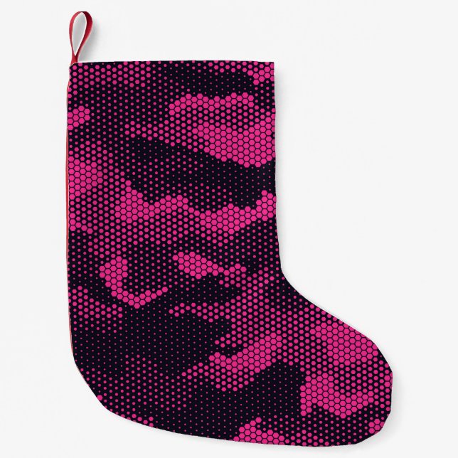 Petite Chaussette De Noël Camouflage hexagonal, texture militaire arrière -  (Devant)