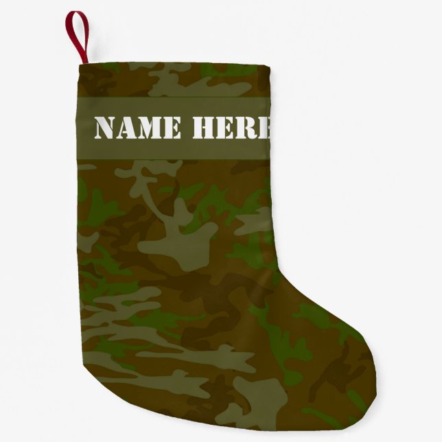 Petite Chaussette De Noël Camouflage personnalisé Camo de Noël (Devant)