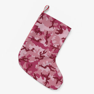 Petite Chaussette De Noël Camouflage rose
