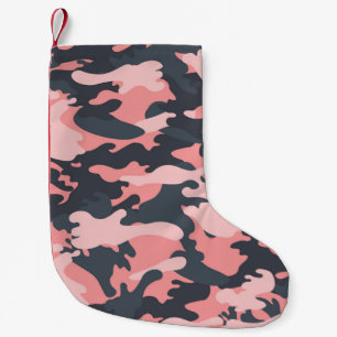 Petite Chaussette De Noël Camouflage rose : Motif Vintage classique