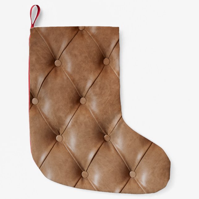 Petite Chaussette De Noël Canapé en cuir : Arrière - plan texturé (Devant)