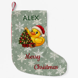 Petite Chaussette De Noël Canard en caoutchouc pour décoration personnalisée
