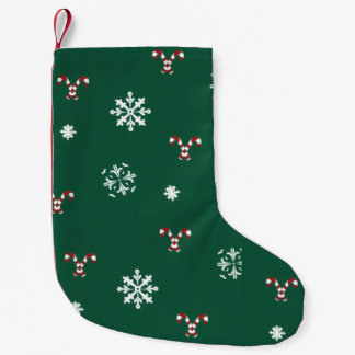 Petite Chaussette De Noël Candy Canes and Snowflakes Stocking