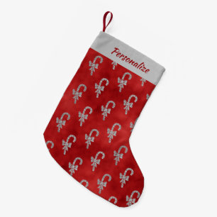 Petite Chaussette De Noël Canneberges argentées Paillettes rouges Personnali