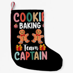 Petite Chaussette De Noël Capitaine de l'équipe de fabrication de biscuits F