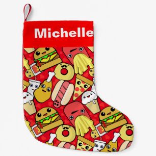 Petite Chaussette De Noël Caractères mignons de nourriture modelés