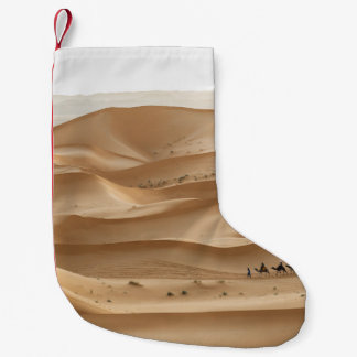 Petite Chaussette De Noël Caravane en chameau, coucher du soleil du Sahara, 