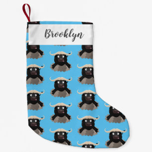 Petite Chaussette De Noël Caricature amusante de buffle d'eau courante