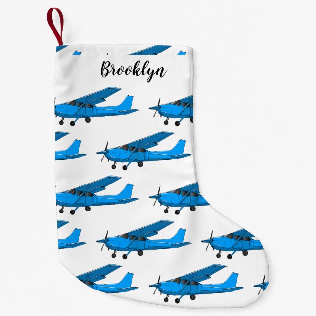 Petite Chaussette De Noël Caricature d'avion à voilure fixe (Devant)