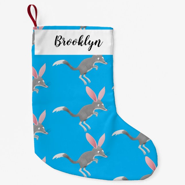 Petite Chaussette De Noël Caricature de bilby australien très heureuse (Devant)