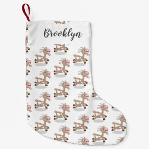 Petite Chaussette De Noël Caricature de chèvre billy joyeux