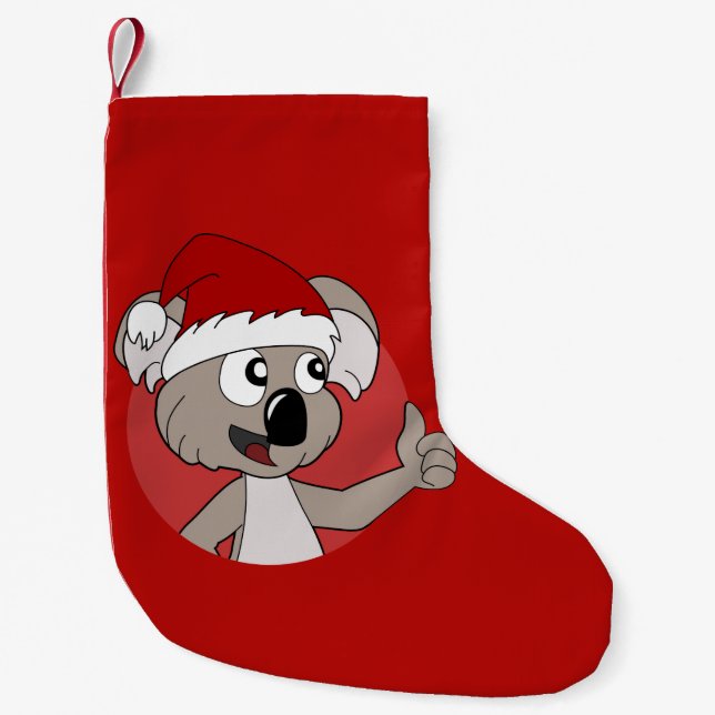 Petite Chaussette De Noël Caricature de koala de Noël petit bas de noël (Devant)