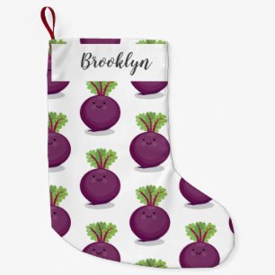 Petite Chaussette De Noël Caricature de la cuisine à la racine de betterave