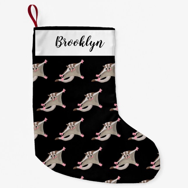 Petite Chaussette De Noël Caricature de planeur de sucre joyeux (Devant)