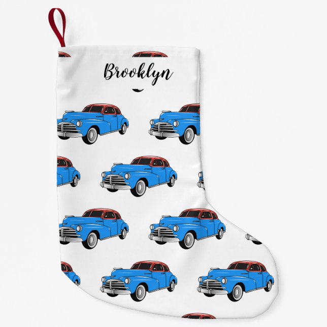 Petite Chaussette De Noël Caricature de voiture classique 1948 (Devant)