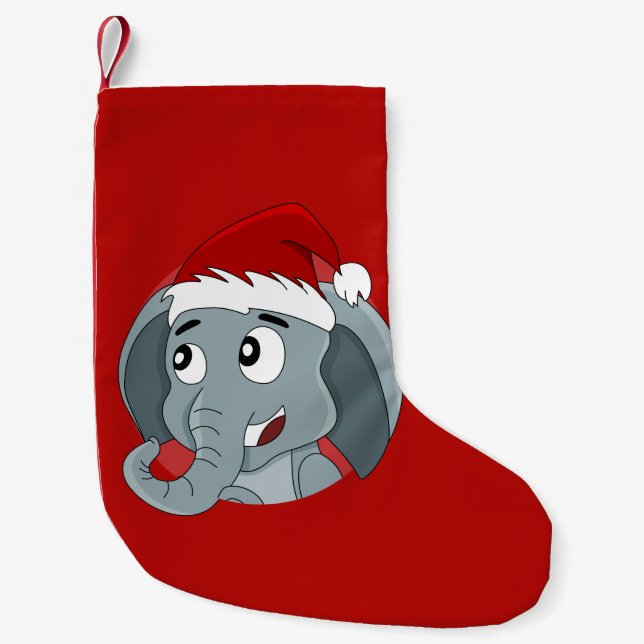 Petite Chaussette De Noël Caricature d'éléphant de Noël petit stock de noël (Devant)