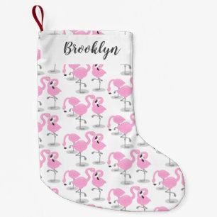 Petite Chaussette De Noël Caricature en trio flamand rose mou