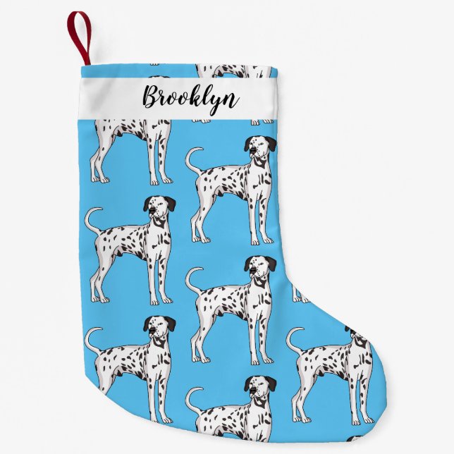 Petite Chaussette De Noël Caricature pour chien dalmate (Devant)