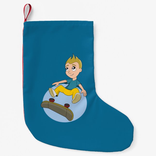Petite Chaussette De Noël Caricature pour enfants de skateboard (Devant)