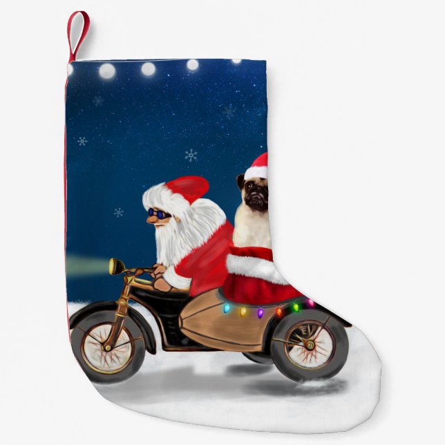 Petite Chaussette De Noël Carlin Chien Noël Père Noël (Devant)