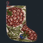 Petite Chaussette De Noël Carnation Carrelage Fleur Antique Art Rustique<br><div class="desc">Carnation rouge et rose - Cette image est basée sur un dessin d'art graphique antique montrant une fleur de maïs ou une fleur de carnation à fleurs bleues. Créé par le designer de tuiles William de Morgan, un collaborateur avec William Morris, l'un des plus célèbres designers de l'ère des arts...</div>