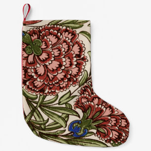 Petite Chaussette De Noël Carnation Carrelage Fleur Antique Art Rustique