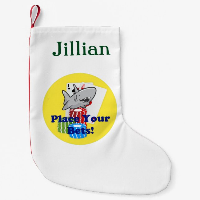 Petite Chaussette De Noël Carnet de jeu de requin amusant avec des jetons de (Devant)