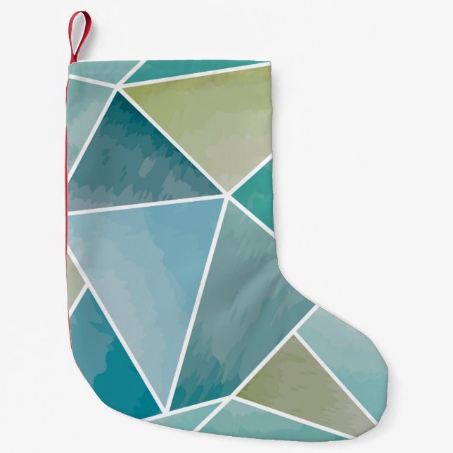 Petite Chaussette De Noël carreaux numériques colorés (Devant)
