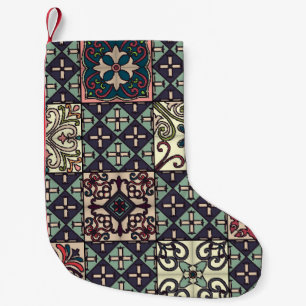 Petite Chaussette De Noël Carreaux portugais : Talavera Style sans couture