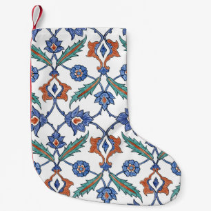 Petite Chaussette De Noël Carreaux turcs médiévaux : Ornement floral.