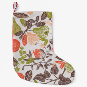 Petite Chaussette De Noël Carrelage décoratif aux fruits d'automne.