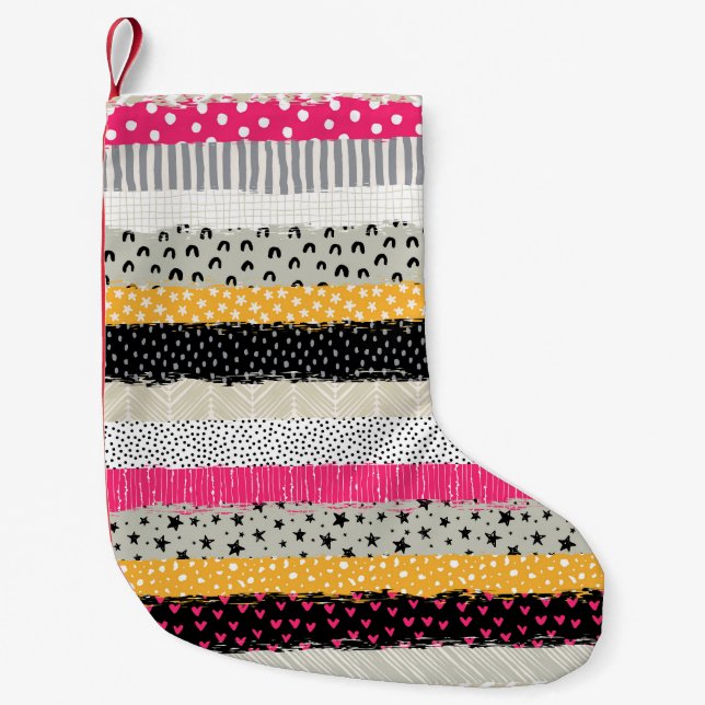 Petite Chaussette De Noël Carrelage en Patchwork : Conception Versatile Sans (Devant)