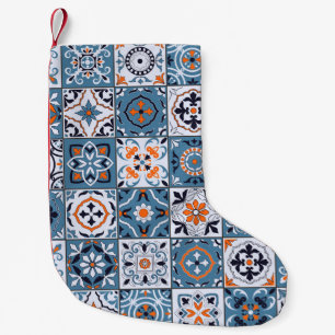 Petite Chaussette De Noël Carrelage marocain : Vintage Élégance sans Seamles
