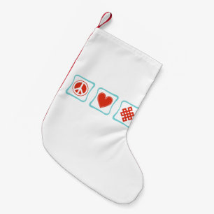 Petite Chaussette De Noël Carrés du bouddhisme d'amour de la paix