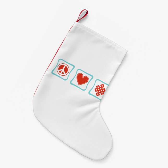 Petite Chaussette De Noël Carrés du bouddhisme d'amour de la paix (Devant (Accrochage))
