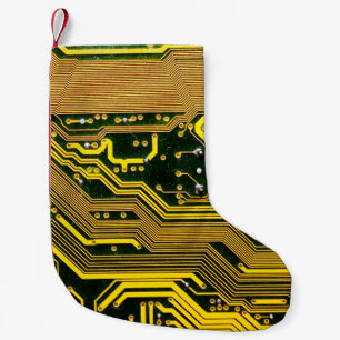 Petite Chaussette De Noël carte de circuits informatiques, abstraite, a