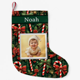 Petite Chaussette De Noël Carte de Noël design avec Bébé mignon et Festive D