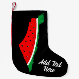 Petite Chaussette De Noël Carte de Palestine Watermelon Symbole de la libert