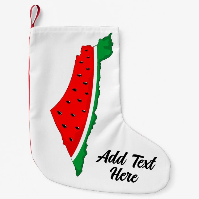 Petite Chaussette De Noël Carte de Palestine Watermelon Symbole de la libert (Devant)