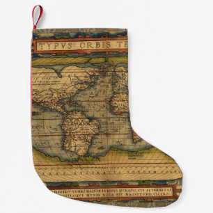Petite Chaussette De Noël Carte du monde Antique Ortelius Europe Voyage