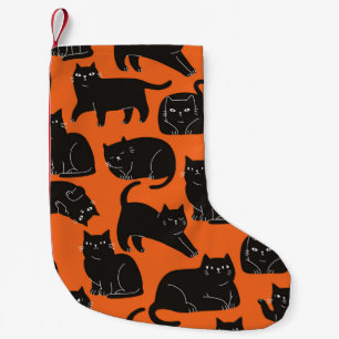Petite Chaussette De Noël Cartoon Chats Motif tiré à la main