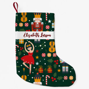 Petite Chaussette De Noël Casse-noix et Ballerina Mignet vert Joyeux Noël