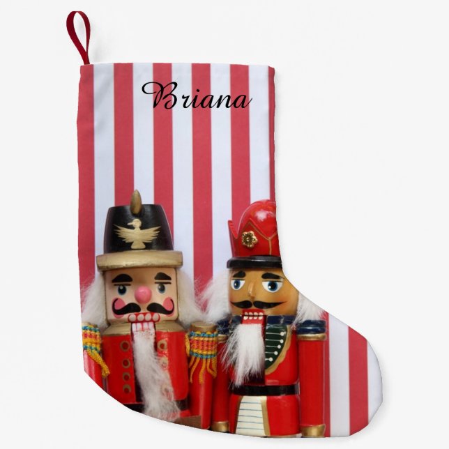 Petite Chaussette De Noël Casse-noix sur bandes (Devant)