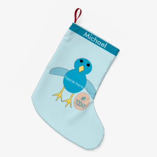 Petite Chaussette De Noël Casserole de poussins d'anniversaire bleu personna